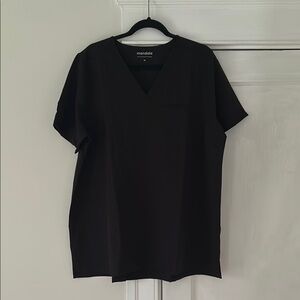 Mandala Maternity Black Scrub Top